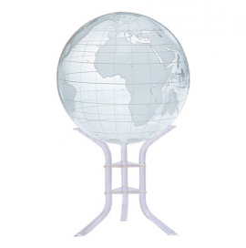 Clear & Frosted 30in. Diameter Sphere on Floor Stand Base