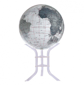 Clear & Silver 30in. Diameter Sphere on Floor Stand Base